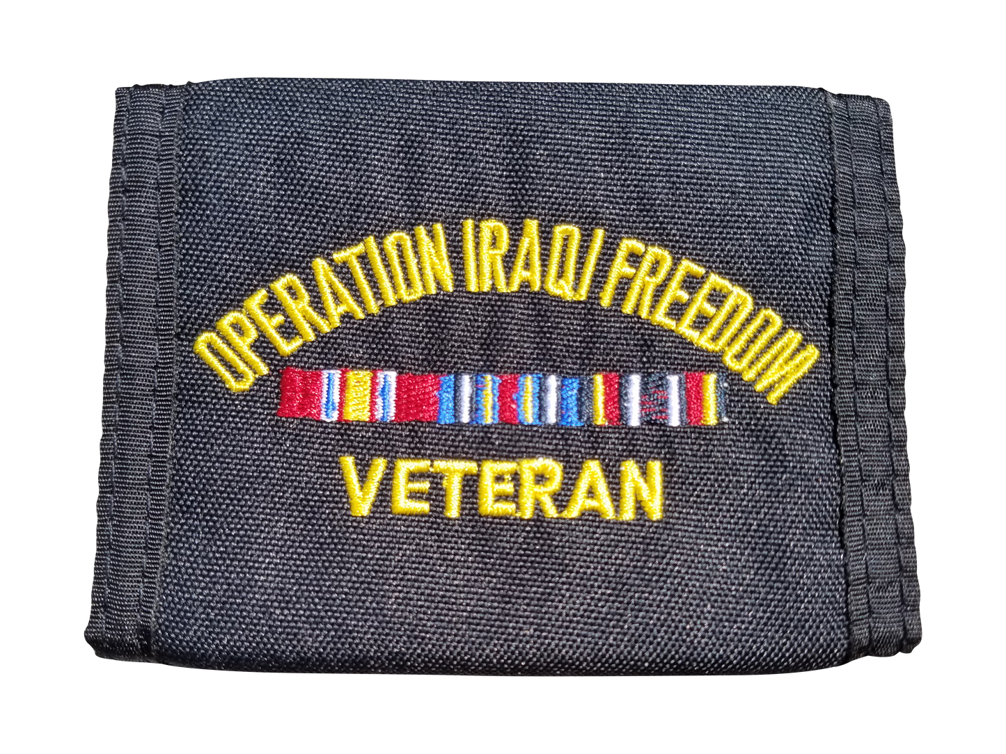 High Velocity Military Wallets. Each wallet has a logo and ID window.