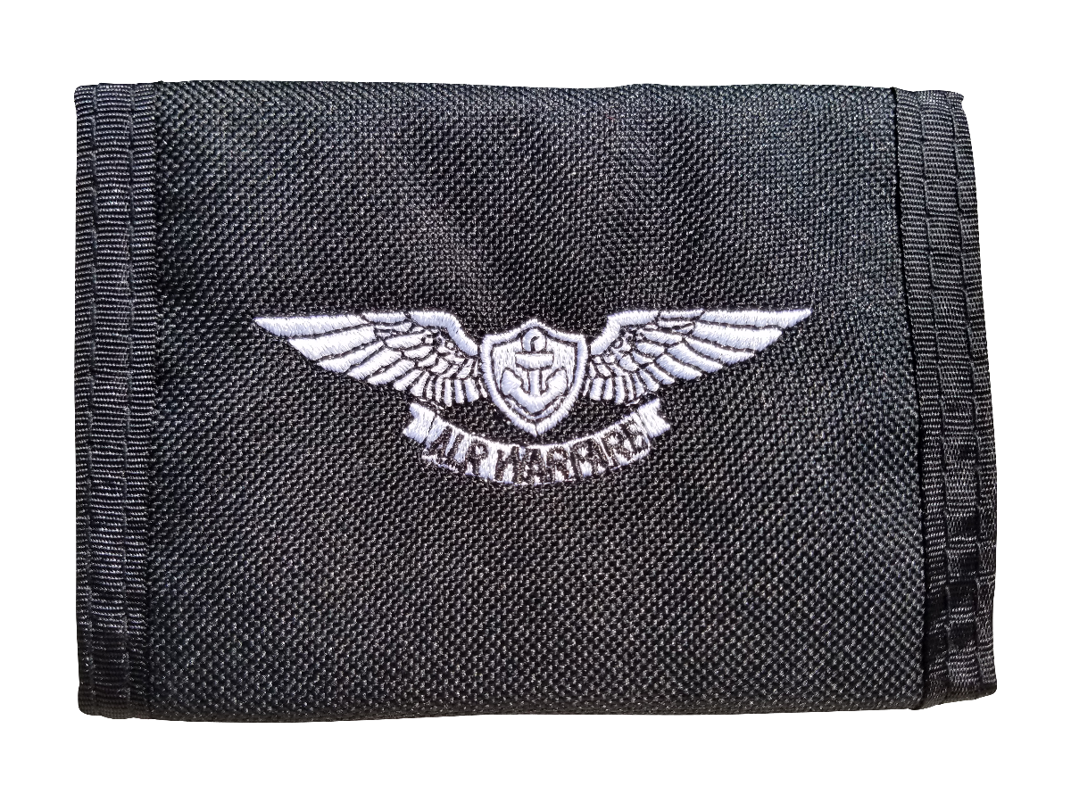 High Velocity Military Wallets. Each wallet has a logo and ID window.