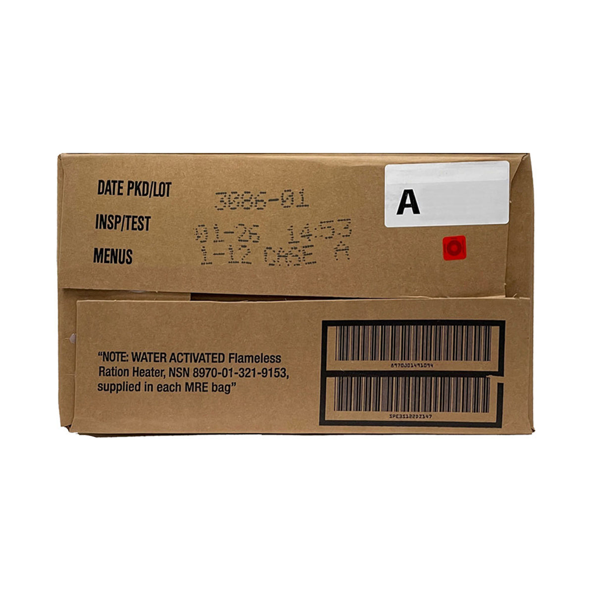 Genuine US Military MRES (Meals Ready-to-Eat) CERTIFIED FRESH A, B, AND A&B CASES - INSPECTION DATE: JAN 2026 OR NEWER