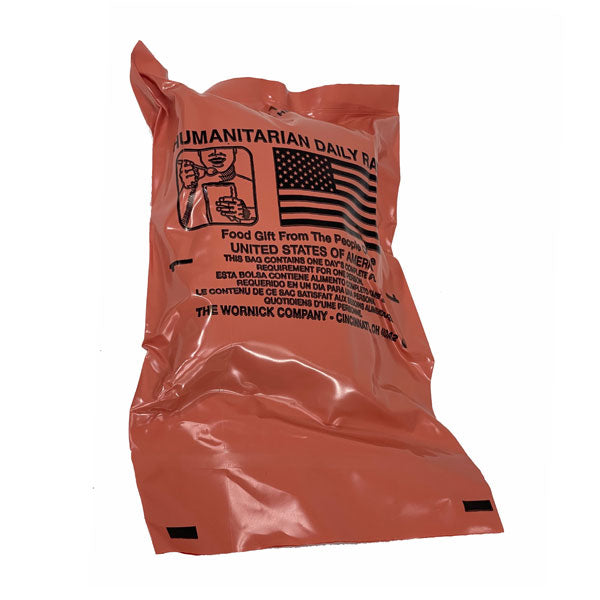MRE Meals Ready to Eat Humanitarian Daily Rations (No Heater) - Single Meal (2 Servings)
