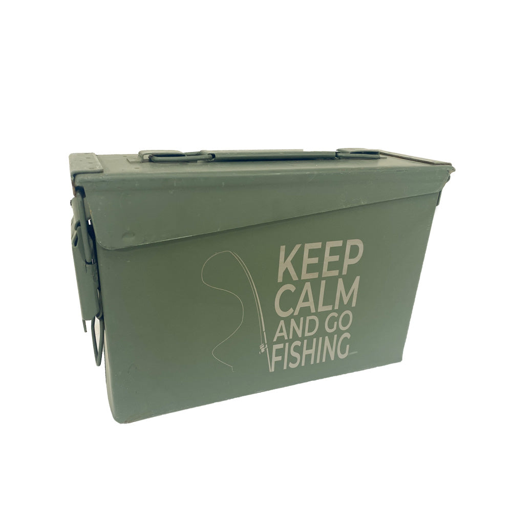 Laser Engraved Ammo Can "KEEP CALM AND GO FISHING"