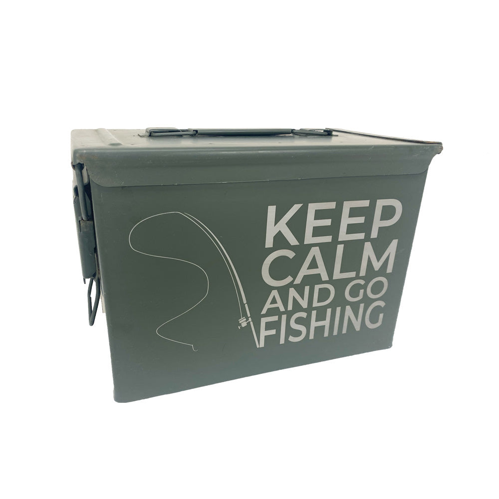 Laser Engraved Ammo Can "KEEP CALM AND GO FISHING"