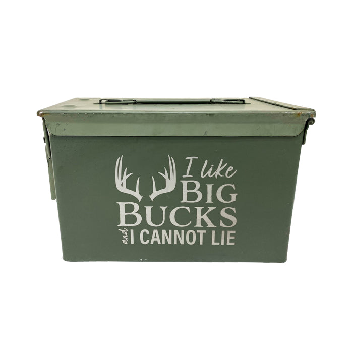 Laser Engraved Ammo Can "I LIKE BIG BUCKS AND I CANNOT LIE