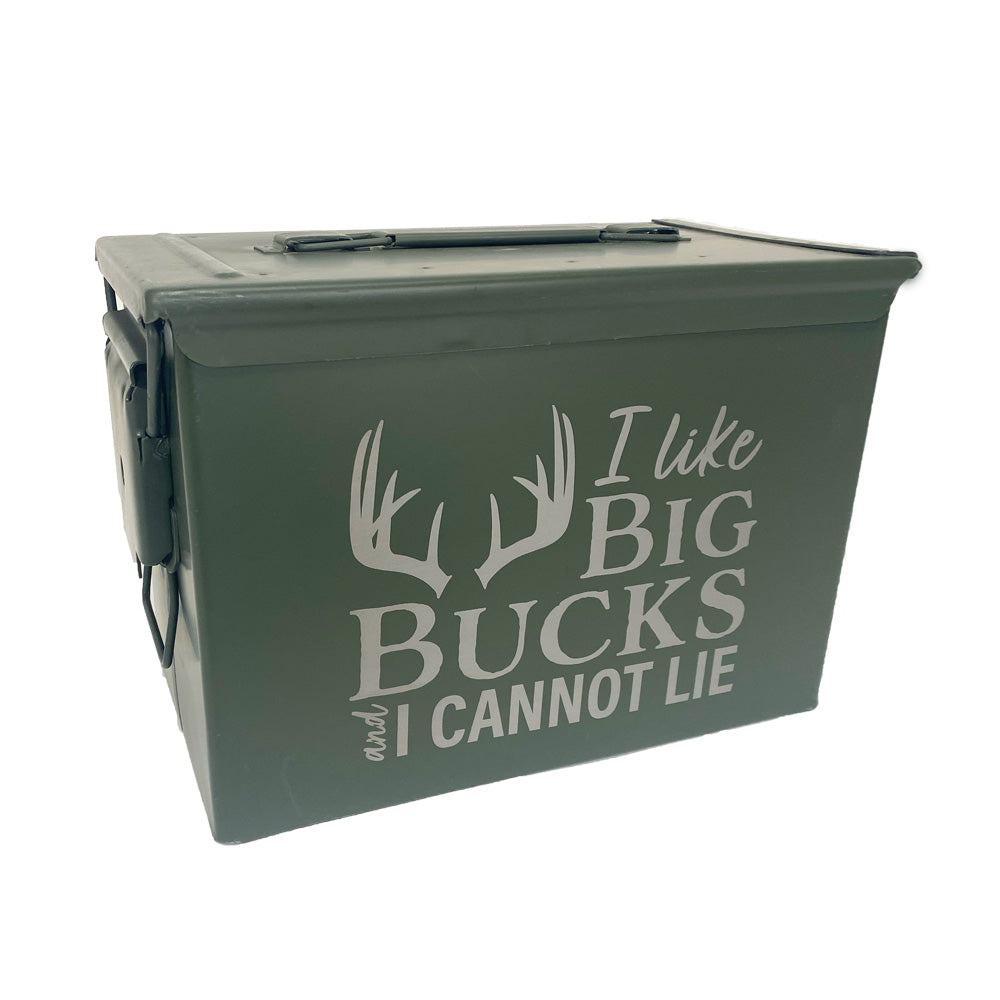 Laser Engraved Ammo Can "I LIKE BIG BUCKS AND I CANNOT LIE