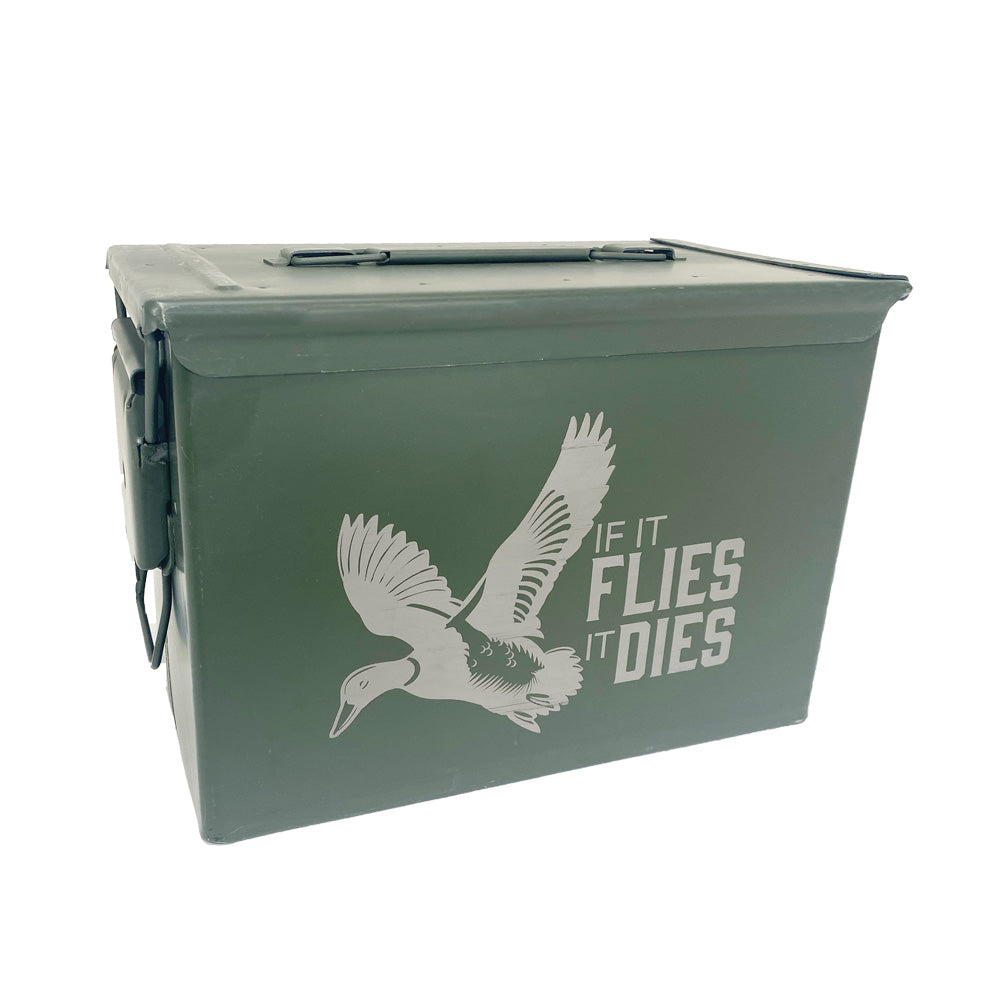 Laser Engraved Ammo Can "IF IT FLIES IT DIES"