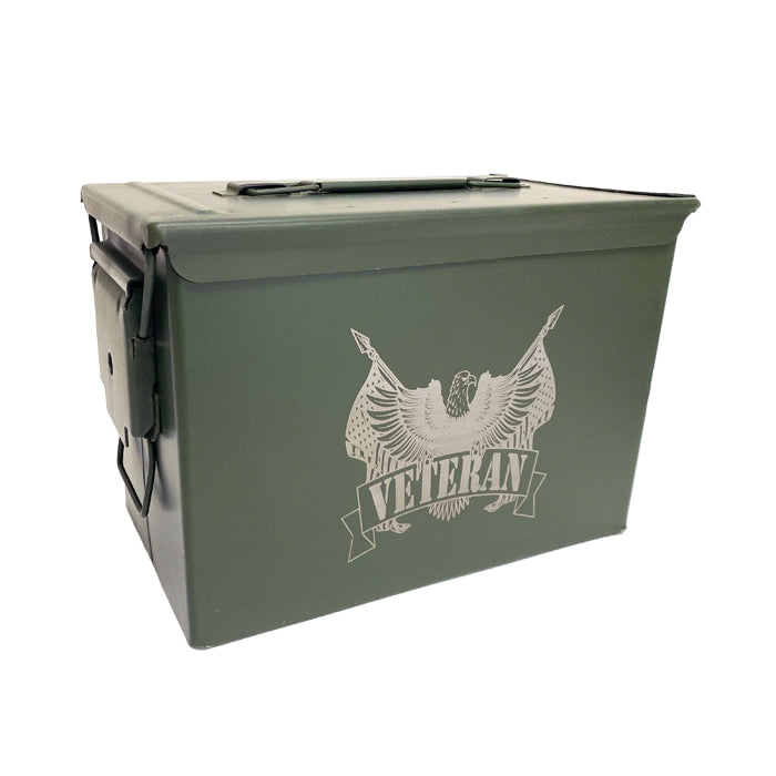 One (1) Laser Engraved "VETERAN" Used Grade 1 Ammo Can with or w/o Lock Kit