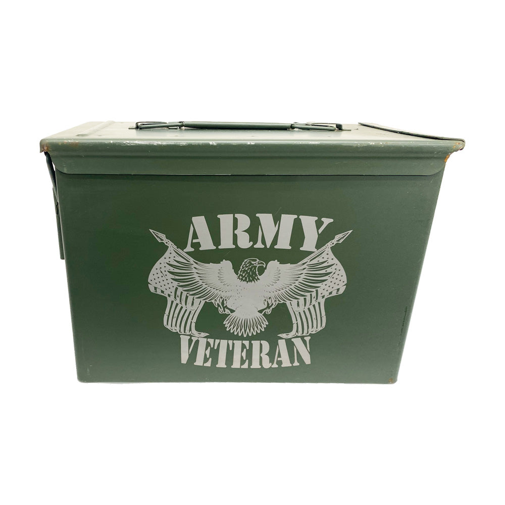 One (1) Laser Engraved "VETERAN - ARMY" Used Grade 1 Ammo Can with or w/o Lock Kit