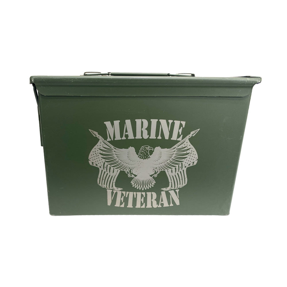 One (1) Laser Engraved "VETERAN - MARINE" Used Grade 1 Ammo Can with or w/o Lock Kit