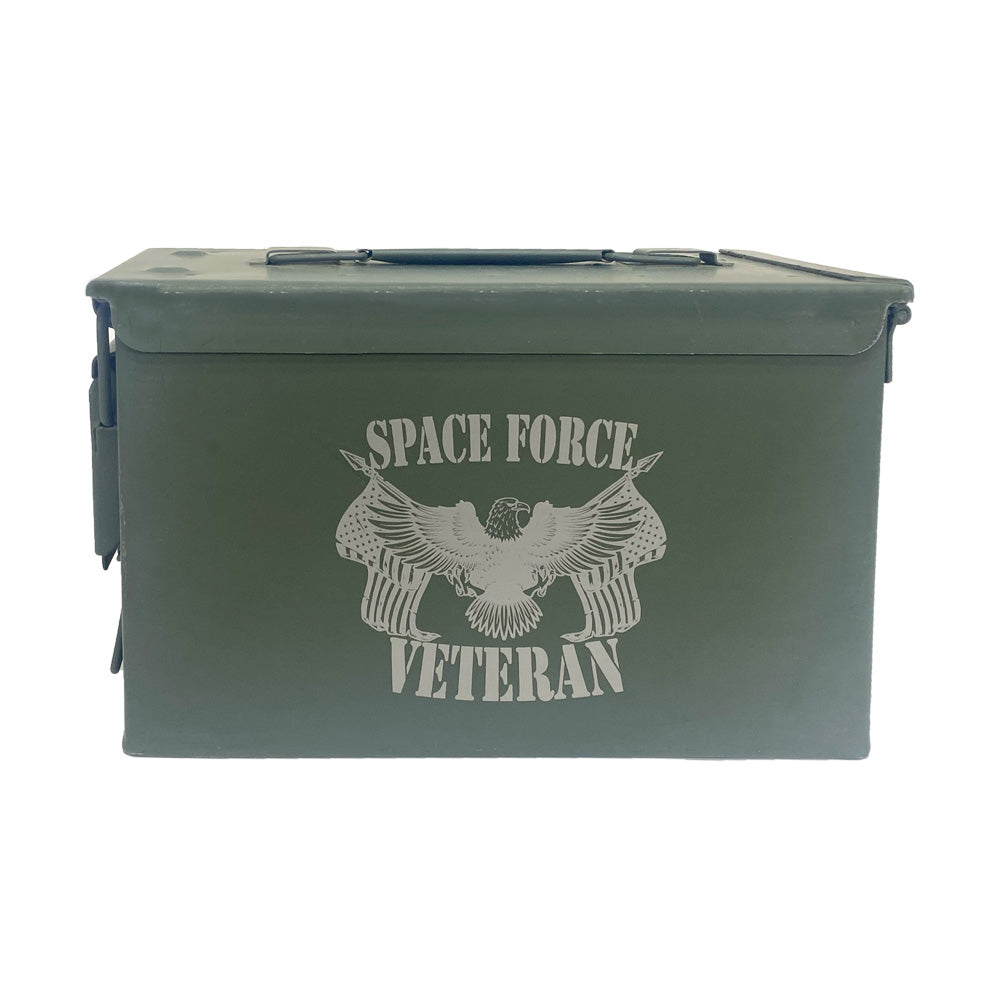 One (1) Laser Engraved "VETERAN - SPACE FORCE" Used Grade 1 Ammo Can with or w/o Lock Kit
