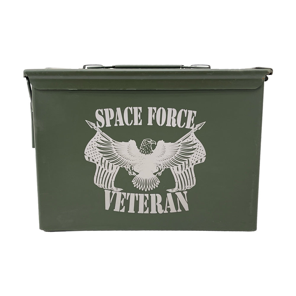 One (1) Laser Engraved "VETERAN - SPACE FORCE" Used Grade 1 Ammo Can with or w/o Lock Kit