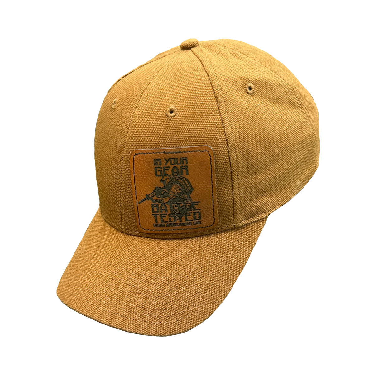 Port & Company Five-Panel Twill Cap - Leather "Is Your Gear Battle Tested"