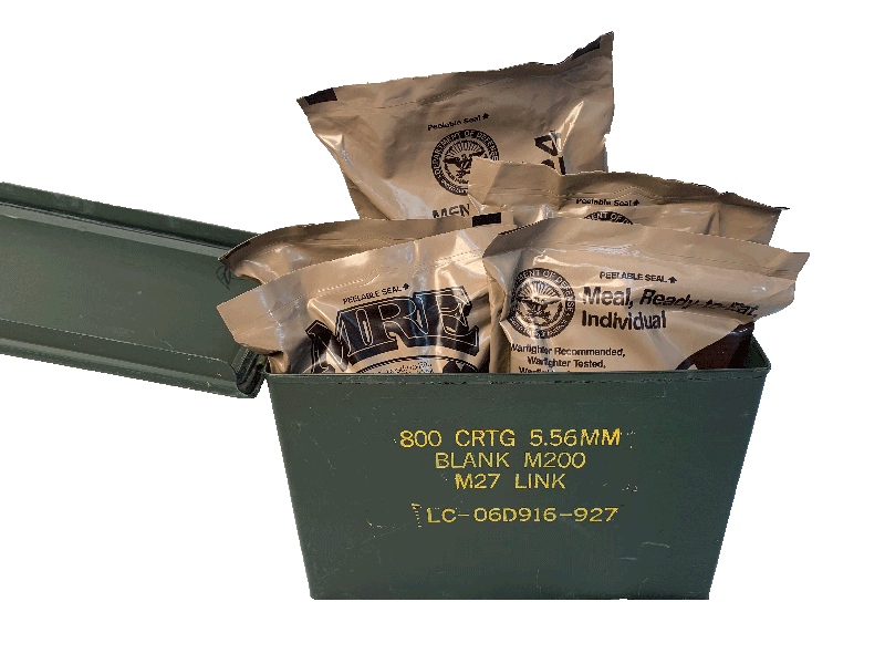 FAT 50 Cal Gift Can w/ 5-Pack Military MRE