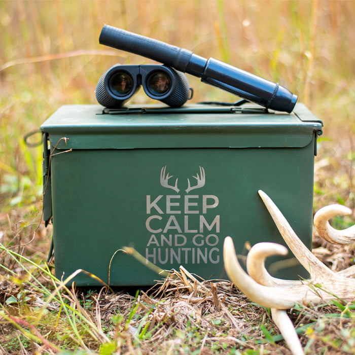 Laser Engraved "Veteran"Grade 1 30 Cal Ammo Cans - Keep Calm Go Hunting