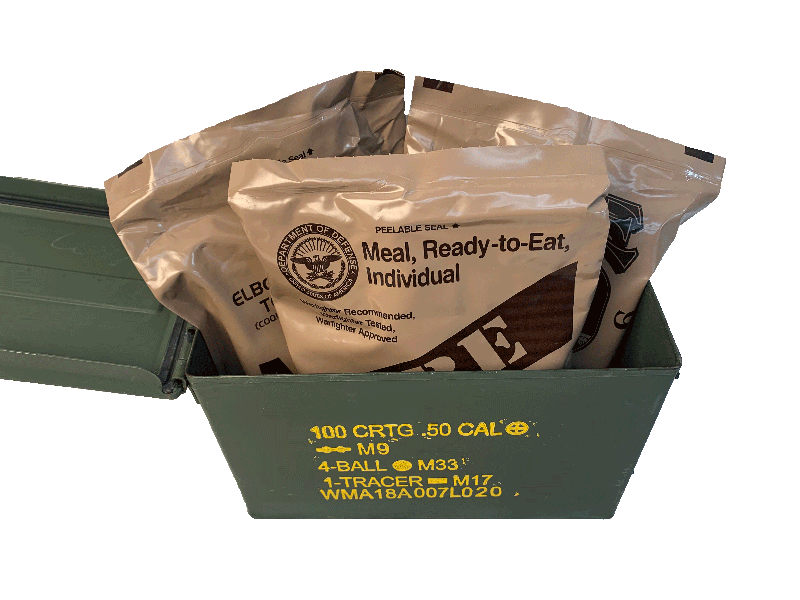 3 Pack MRES 2021 Packed in USGI Grade 1 50 Cal Used Ammo Can