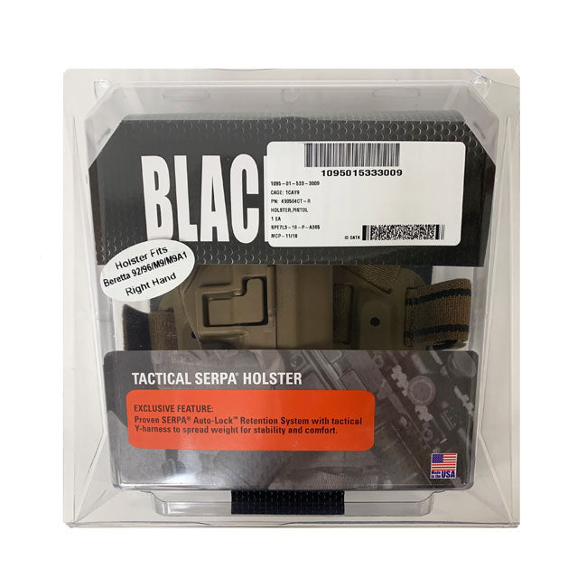 Blackhawk L2 SERPA Tactical Holster and Leg Rig, Beretta 92/96/M9/M9A1 - New - NSN:1095-01-533-3009