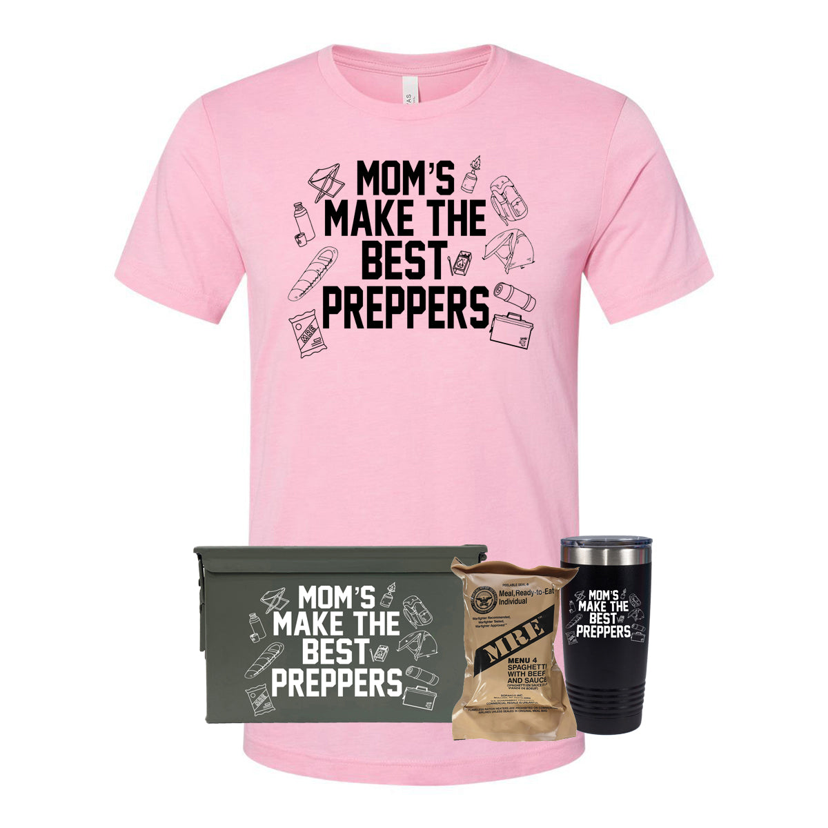 Mre Meal, T-Shirt, Tumbler, Ammo Can Combo 50 Cal Renewed