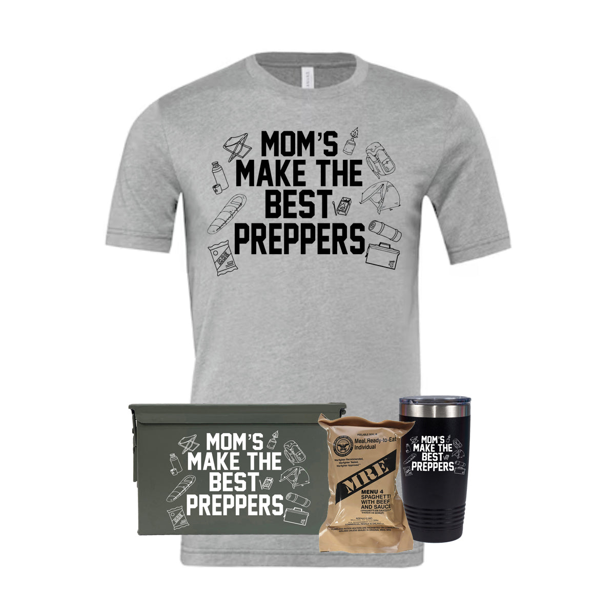 Mre Meal, T-Shirt, Tumbler, Ammo Can Combo 50 Cal Renewed