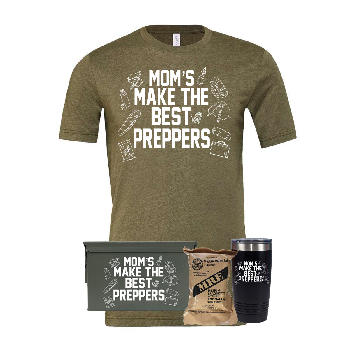 Mre Meal, T-Shirt, Tumbler, Ammo Can Combo 50 Cal Renewed