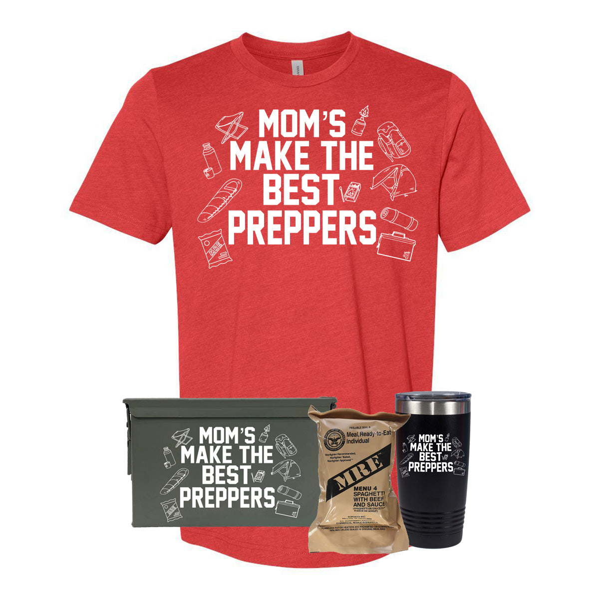 Mre Meal, T-Shirt, Tumbler, Ammo Can Combo 50 Cal Renewed