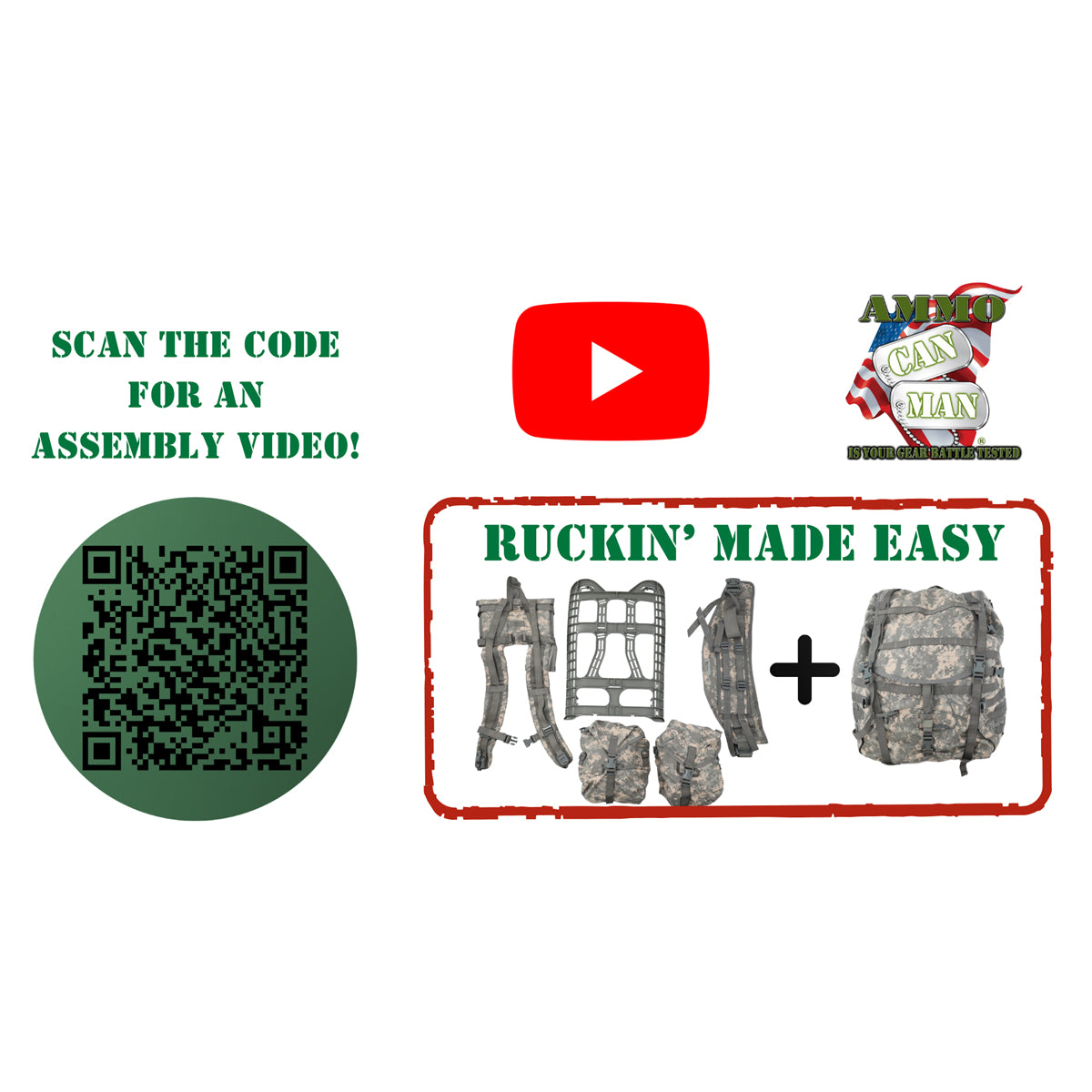 MOLLE ACU Ruck Sack with Frame Disassembled
