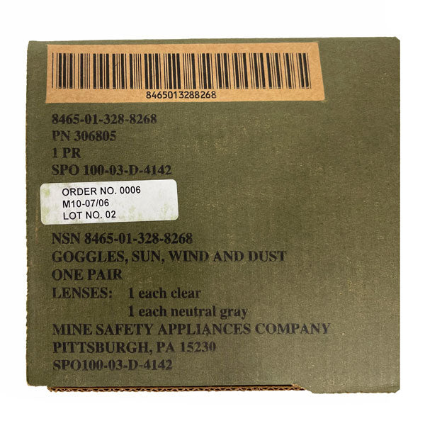 Goggles, Sun, Wind, & Dust SWDG - New - NSN: 8465-01-328-8268