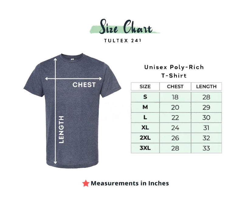 T-SHIRT 250TH ANNIVERSARY - Poly-Rich T-Shirt - size chart