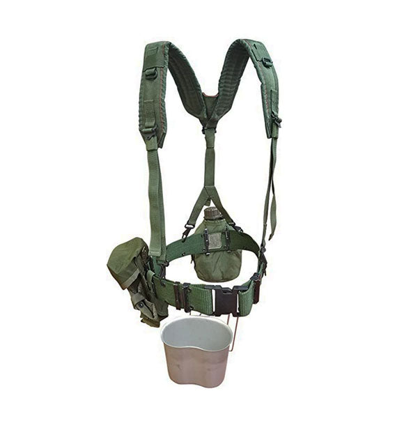 US Genuine Issue Shoulder Belt Harness Kit with Canteen, Cup, and Magazine Pouch