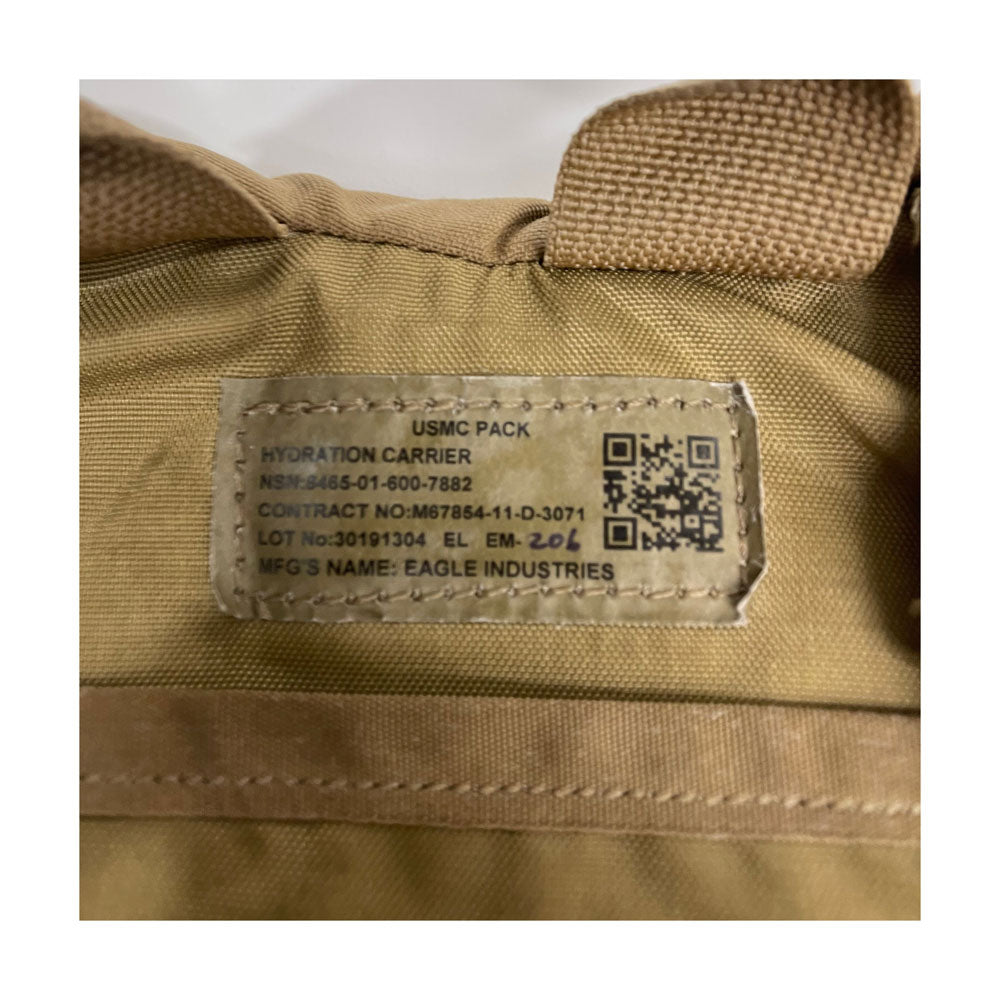 USMC FILBE Hydration Carrier Label - NSN: 8465-01-600-7882