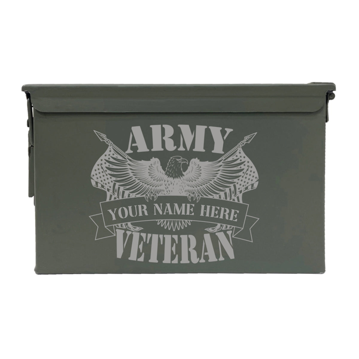 Laser Engraved - ARMY - Veteran Used Grade 1 Ammo Cans - 30 Cal, 50 Cal or Fat 50