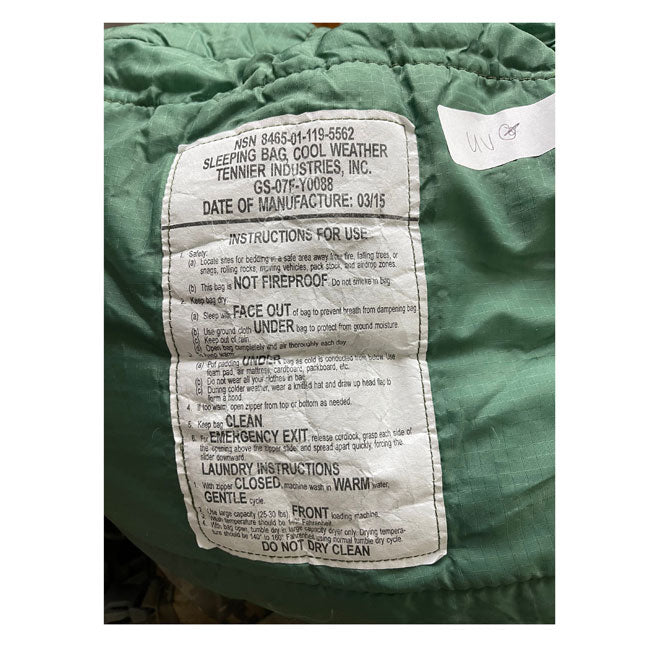 Sleeping Bags Forestry Service Cold Weather - Used Gd - NSN: 8465-01-119-5562