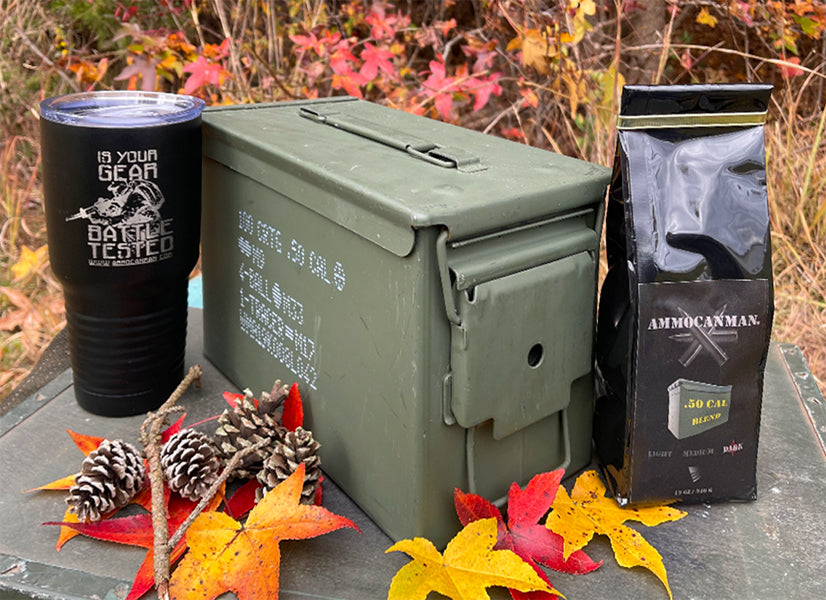 5.56MM 50 CAL (CALIBER) AMMO CAN (1) Insulated Coffee Tumbler
