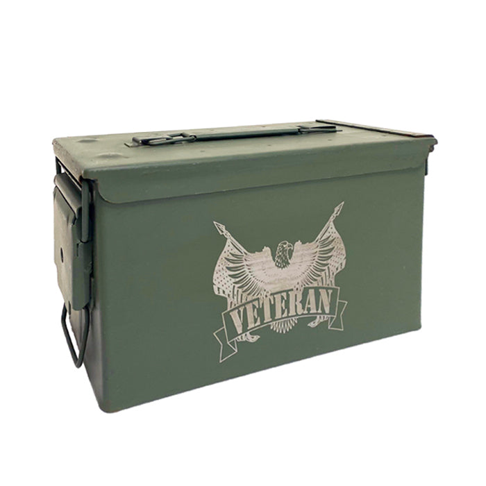 Laser Engraved "Veteran"Grade 1 Fat 50 Ammo Can