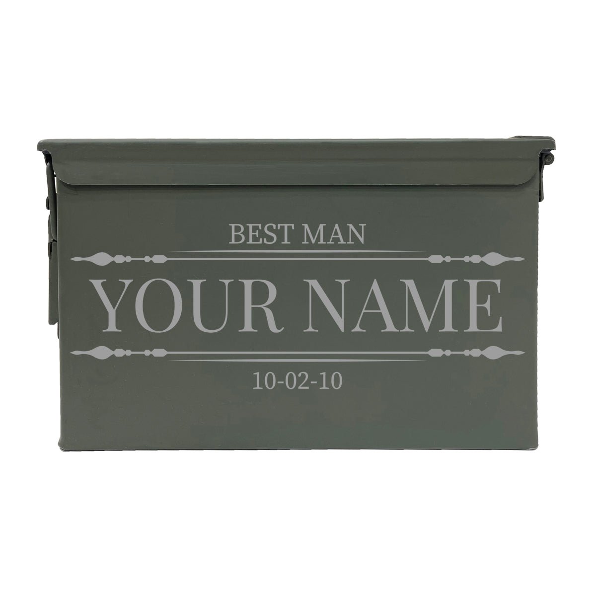 Laser Engraved - BEST MAN - Used Grade 1 Ammo Cans - 30 Cal, 50 Cal or Fat 50