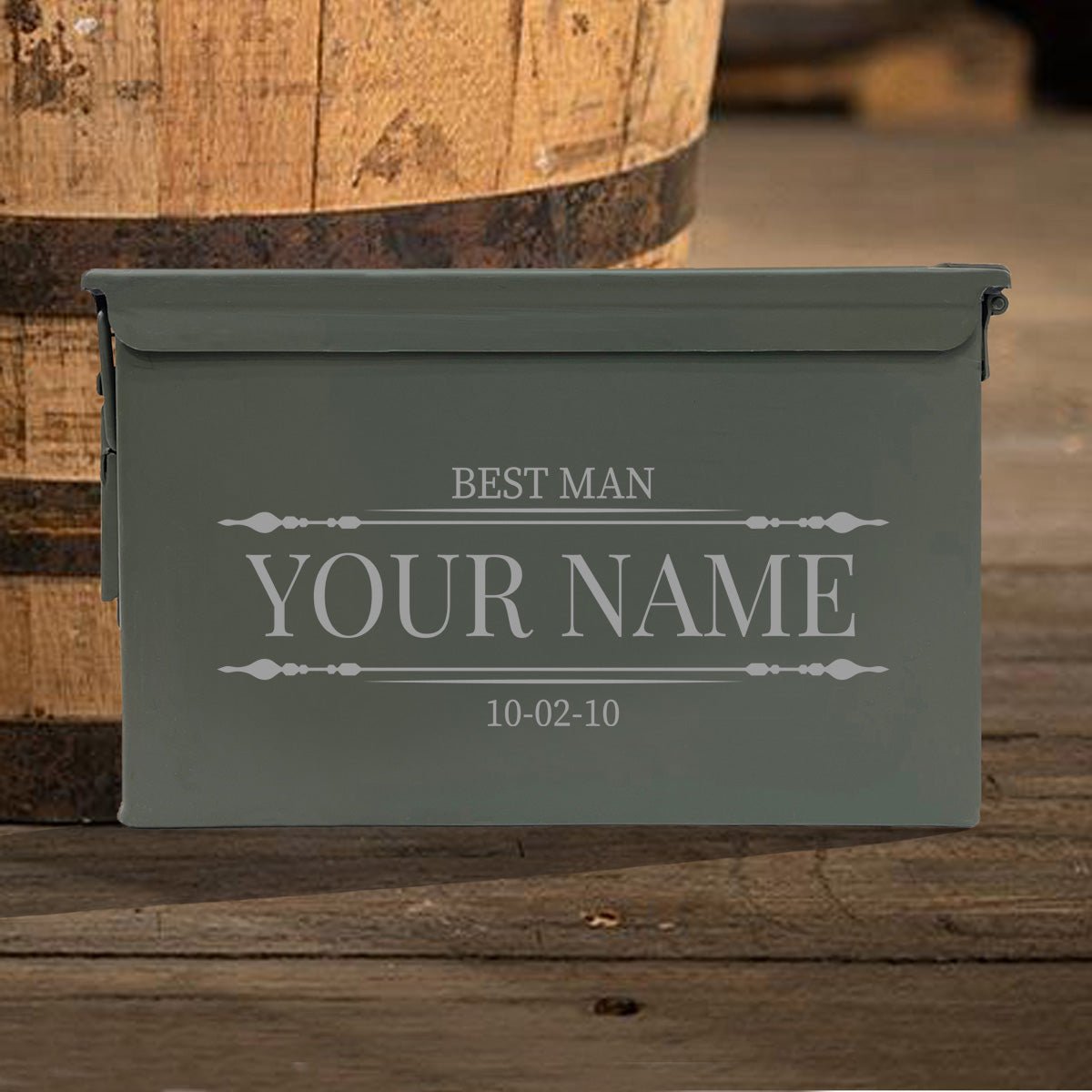 Laser Engraved - BEST MAN - Used Grade 1 Ammo Cans - 30 Cal, 50 Cal or Fat 50