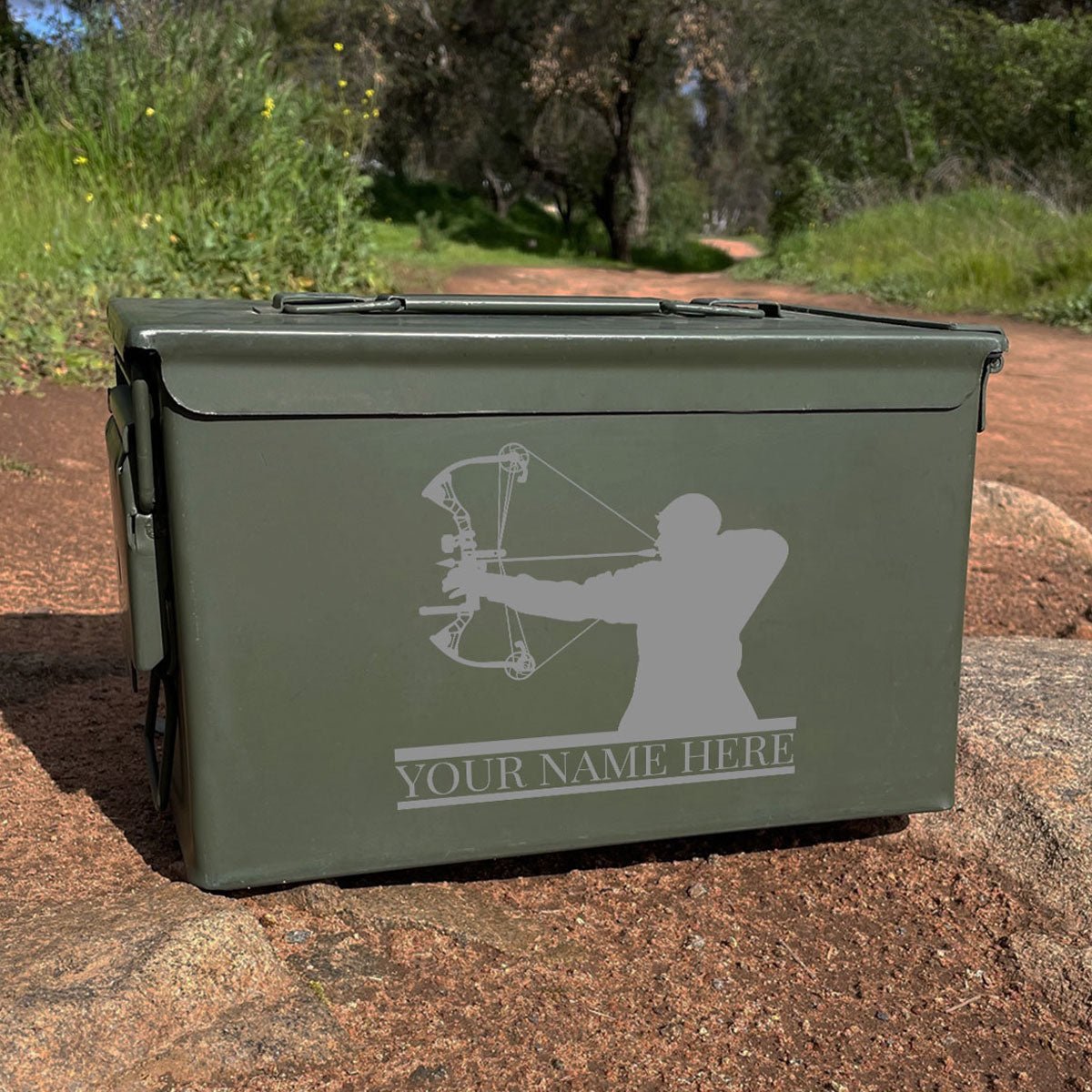 Laser Engraved - BOW HUNTING - Used Grade 1 Ammo Cans - 30 Cal, 50 Cal or Fat 50