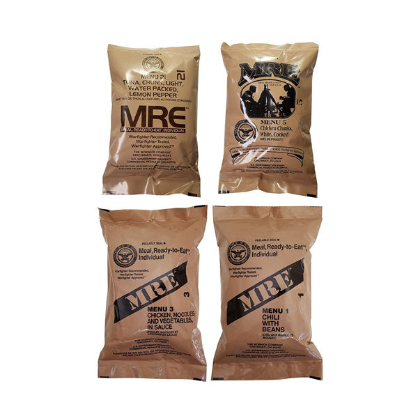 MRE Random 4 Pack Meal-Ready-To-Eat - Genuine Military Surplus