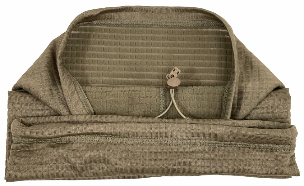 Grid Fleece Neck Gaiter draw string