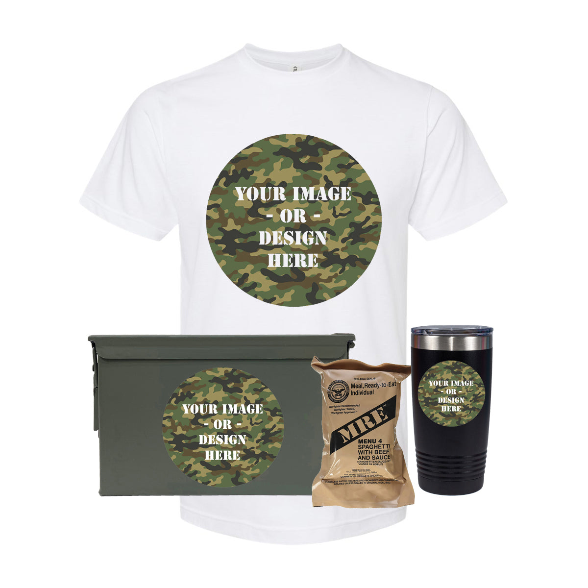 Mre Meal, Personalized Shirt, Tumbler, Ammo Can - Combo - Choose 30 Cal Cal, 50 Cal or Fat 50