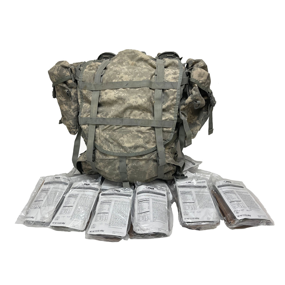 Rucksack with Frame MOLLE II ACU Digital - Plus 1 CASE OF 2023 APACK MRE MEALS