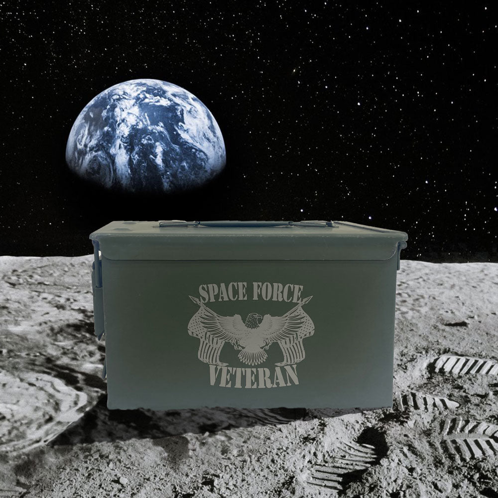Laser Engraved "Veteran- Space Force"Grade 1 Ammo Can