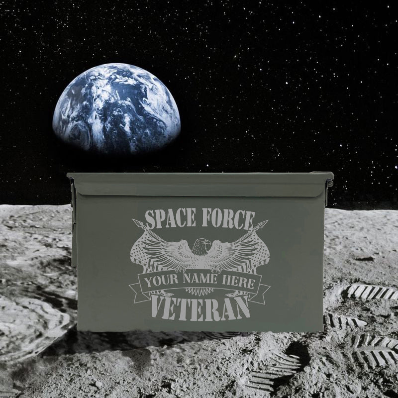 Laser Engraved Space Force Ammo Cans