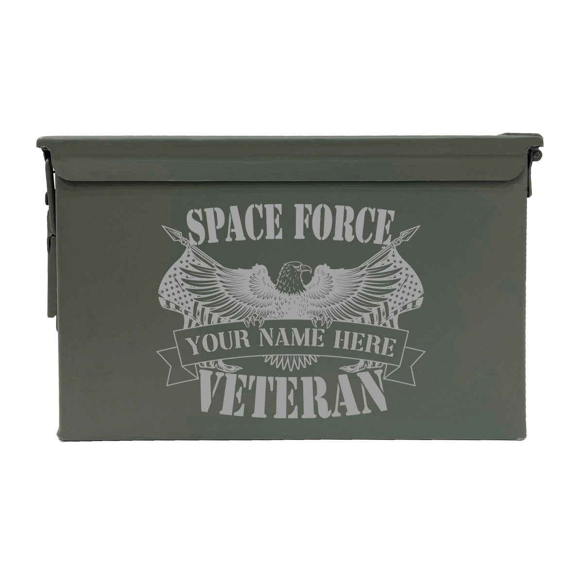 Laser Engraved Space Force Ammo Cans