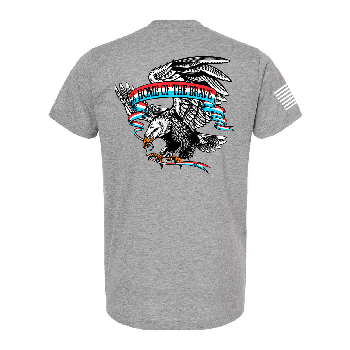 T-SHIRT "HOME OF THE BRAVE" - HEATHERED GREY Poly-Rich T-Shirt