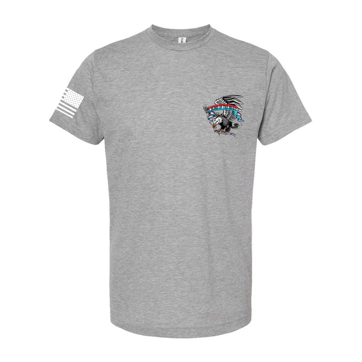 T-SHIRT "HOME OF THE BRAVE" - HEATHERED GREY Poly-Rich T-Shirt