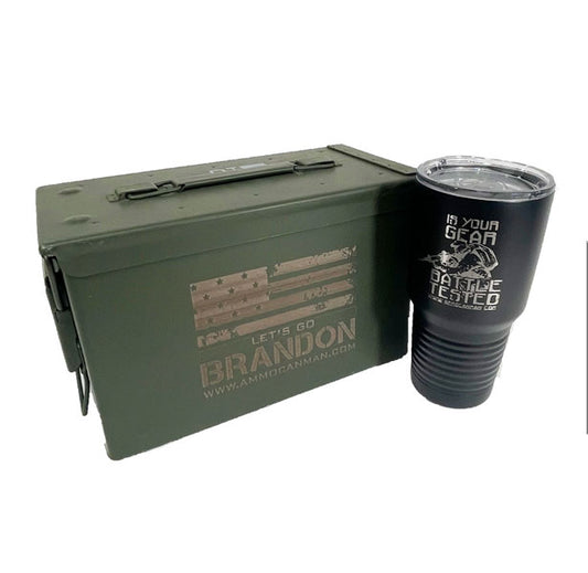 "Is Your Gear Battle Tested" Insulated Coffee Tumbler (1) Laser Engraved "Let's Go Brandon