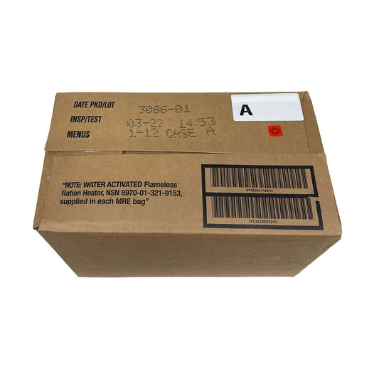 Genuine US Military MRES (Meals Ready-to-Eat) CERTIFIED FRESH A, B, AND A&B CASES - INSPECTION DATE: JAN 2027 OR NEWER