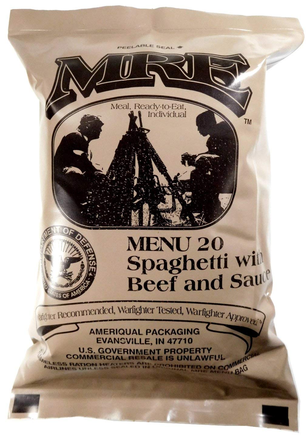 Military MRE Single Meal Inspection Date 2023 or Newer