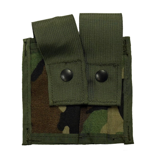 USGI MOLLE II Double 40mm Pyrotechnic Pouch Woodland M81 BDU