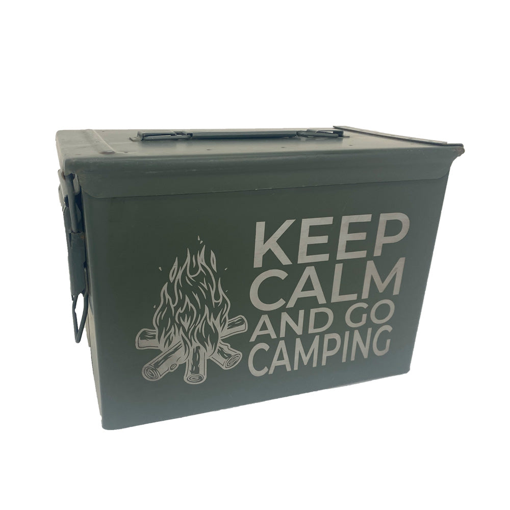 Engraved Ammo Can "KEEP CALM AND GO CAMPING"