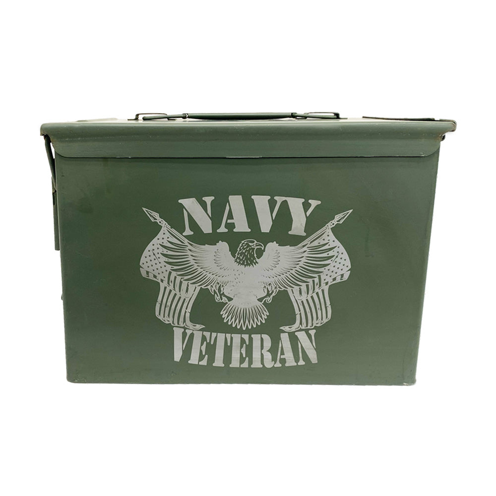 One (1) Laser Engraved "VETERAN - NAVY" Used Grade 1 Ammo Can with or w/o Lock Kit